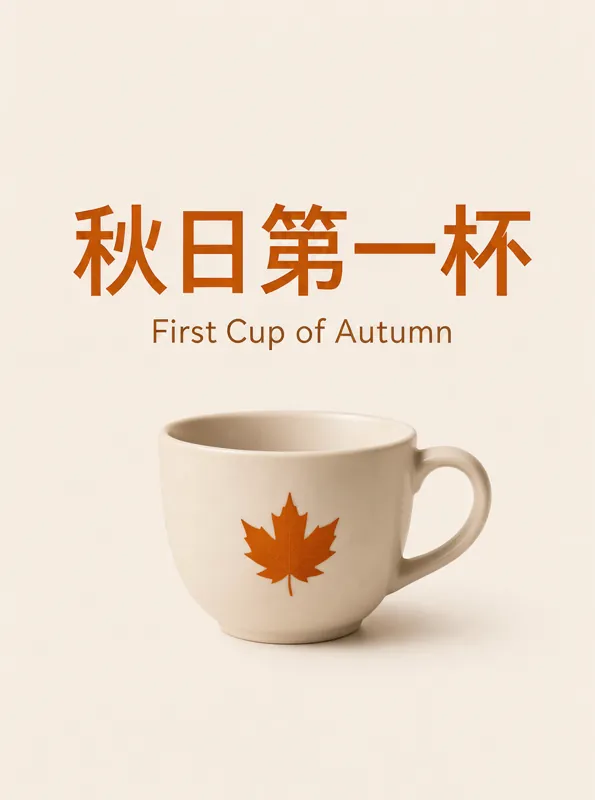 秋日第一杯 poster generated by FLUX 3 Image