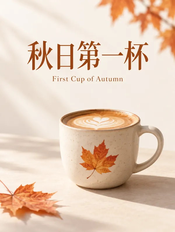 秋日第一杯 poster generated by GPT Image 2.5