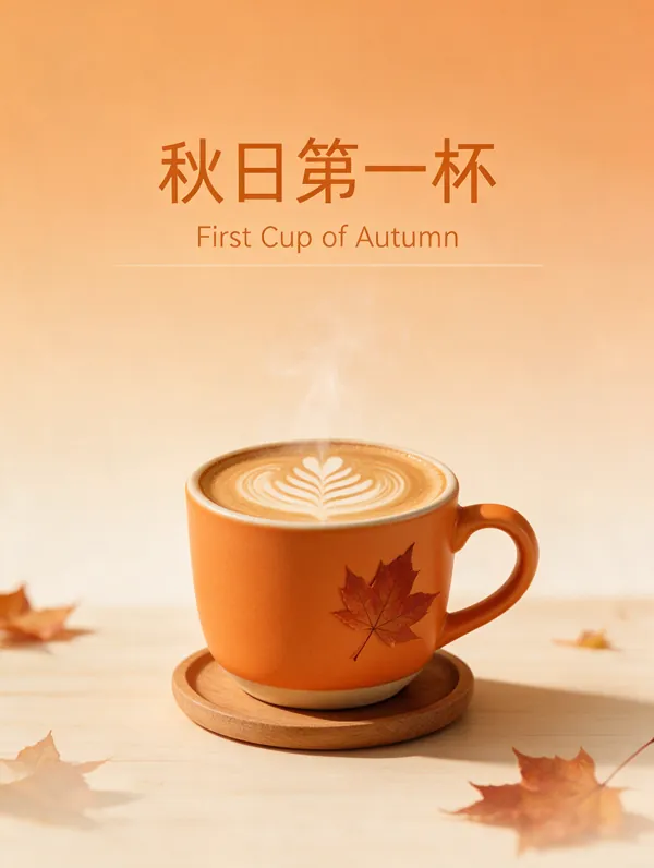 秋日第一杯 poster generated by Seedream 5.0 Pro