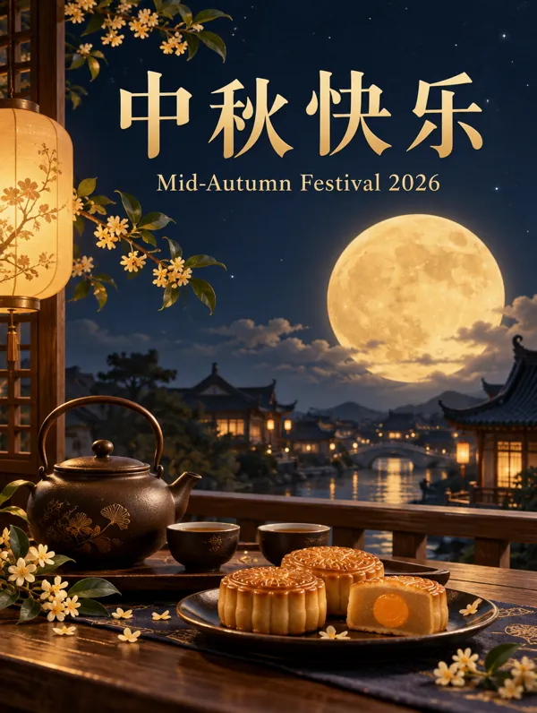 中秋快乐 poster generated by GPT Image 2.5