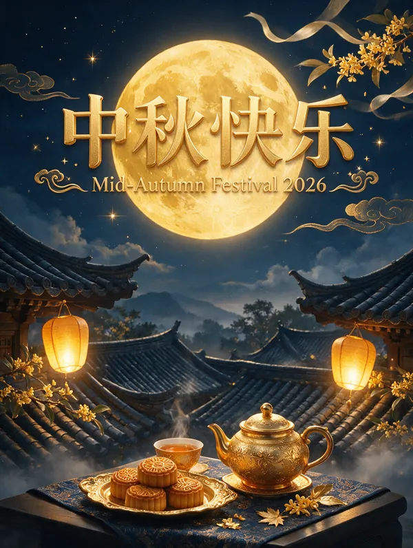 中秋快乐 poster generated by Seedream 5.0 Pro