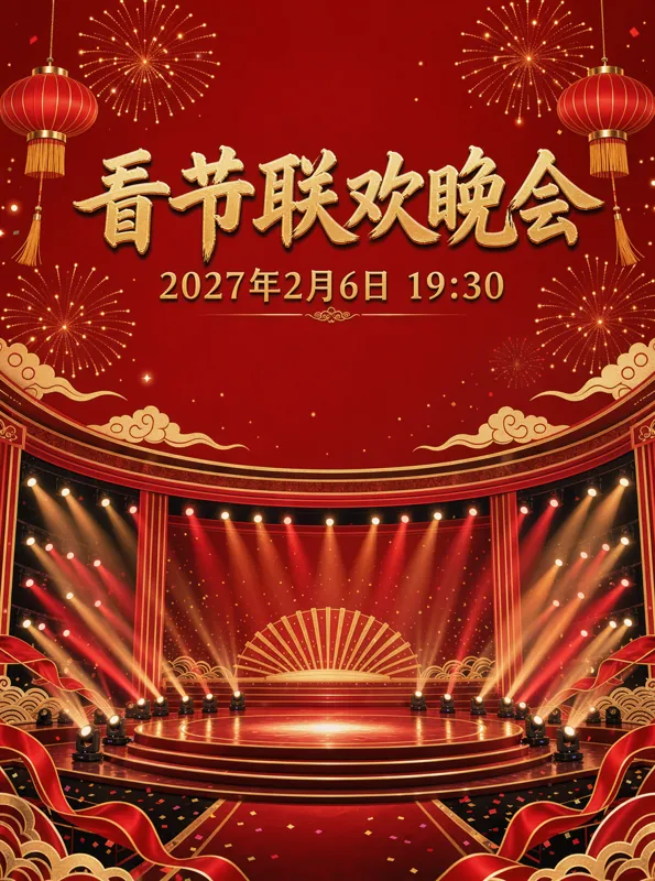 春节联欢晚会 poster generated by FLUX 3 Image