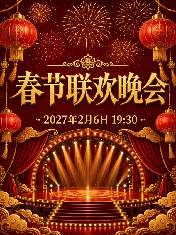 春节联欢晚会 poster generated by Grok Image 2.0