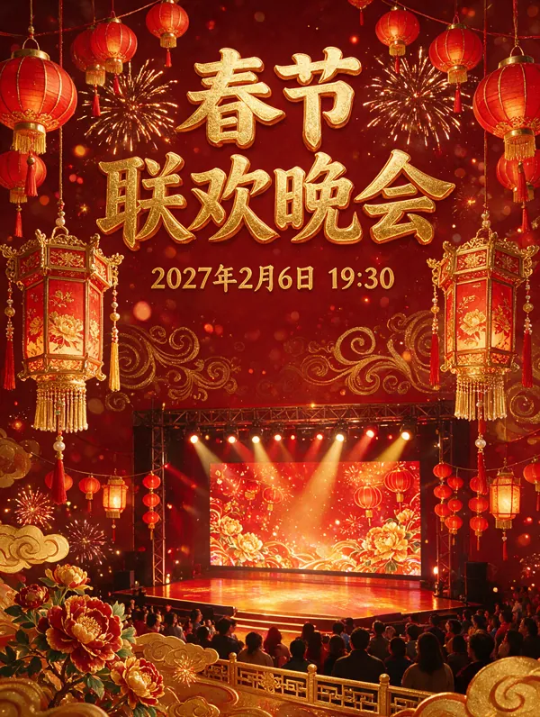 春节联欢晚会 poster generated by Seedream 5.0 Pro