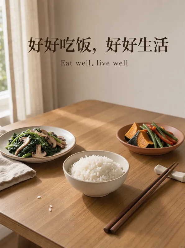 好好吃饭,好好生活 poster generated by FLUX 3 Image