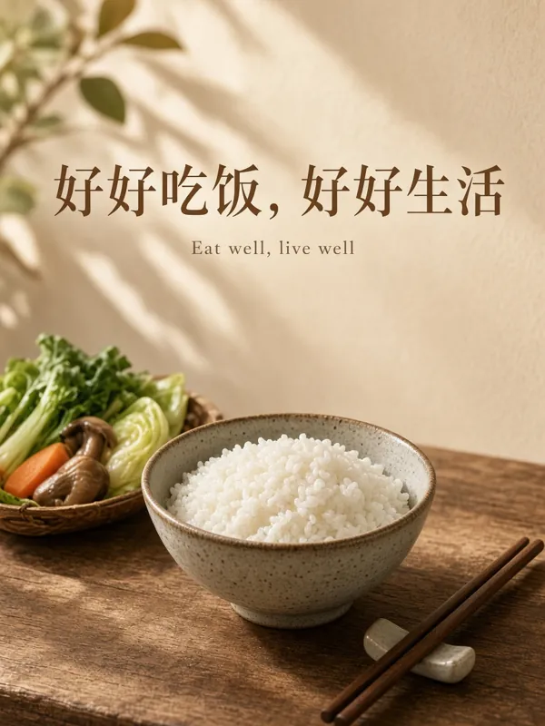 好好吃饭,好好生活 poster generated by Grok Image 2.0