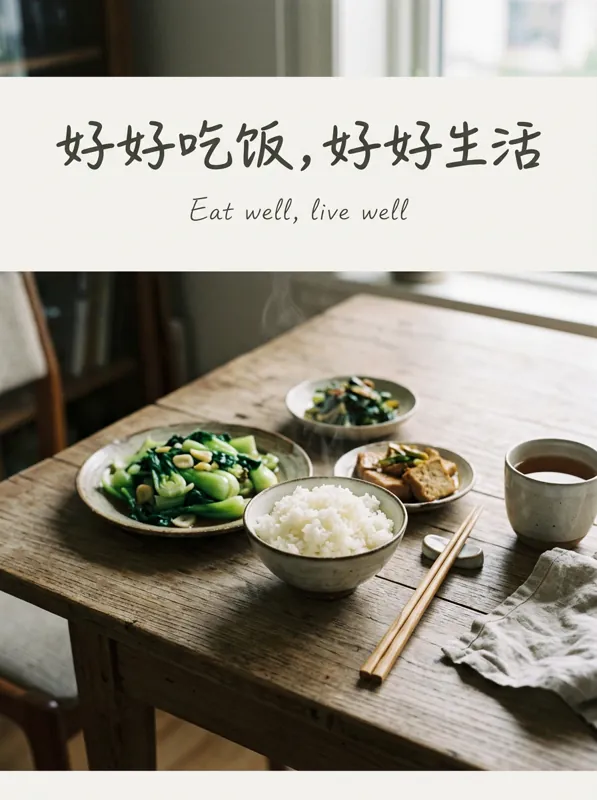 好好吃饭,好好生活 poster generated by Nano Banana 2.1