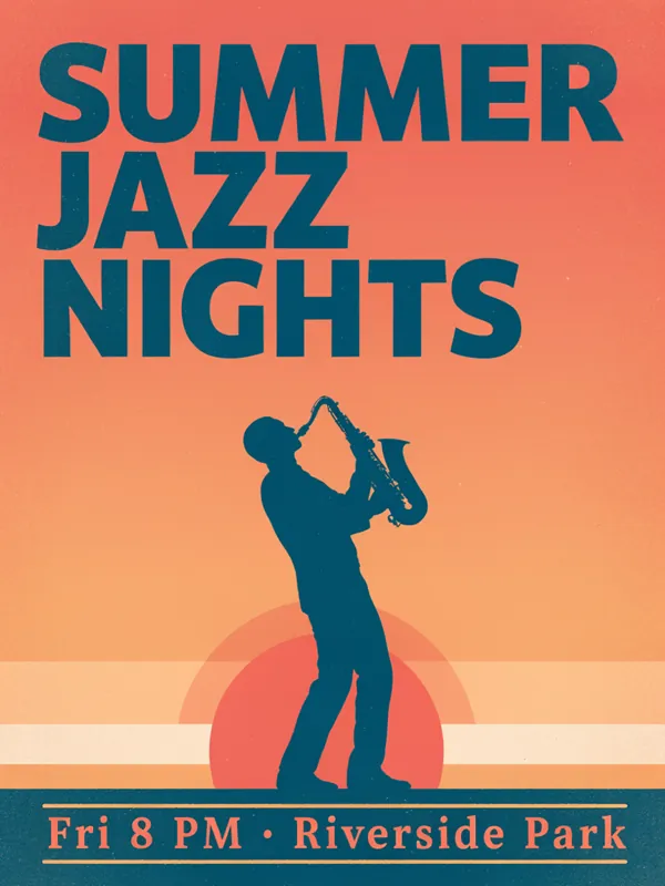SUMMER JAZZ NIGHTS poster generated by Ideogram 4.5