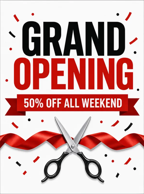 GRAND OPENING poster generated by FLUX 3 Image