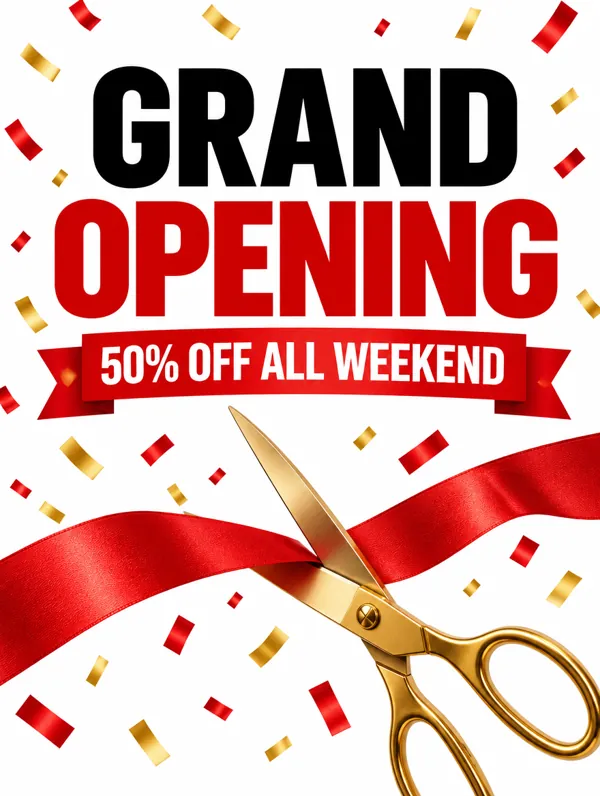 GRAND OPENING poster generated by GPT Image 2.5