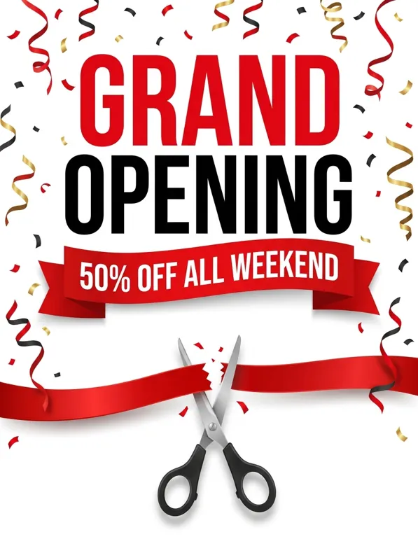 GRAND OPENING poster generated by Nano Banana 2.1