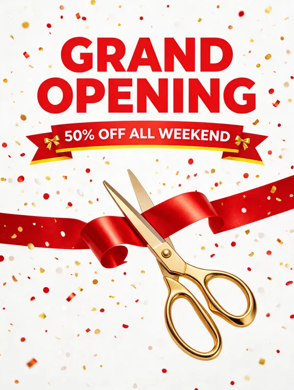 GRAND OPENING poster generated by Seedream 5.0 Pro