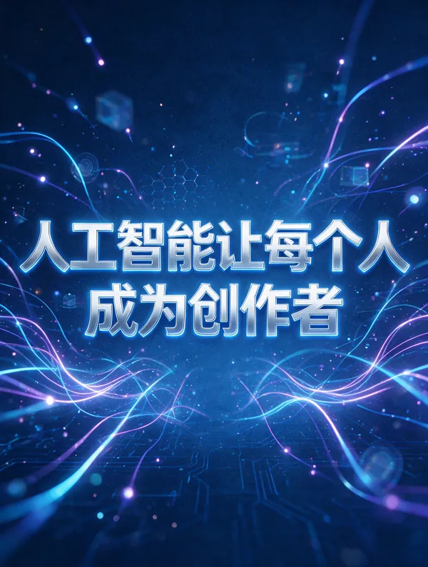 人工智能让每个人成为创作者 poster generated by Seedream 5.0 Pro