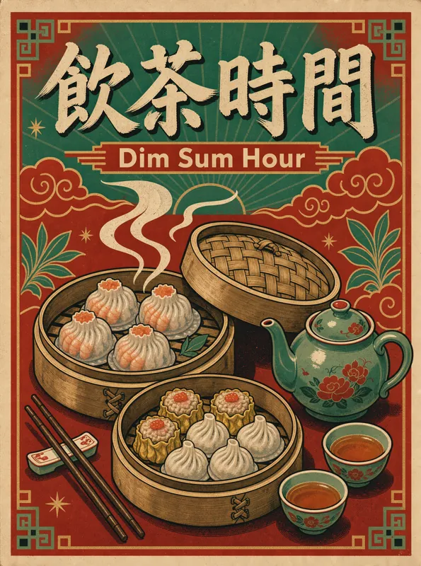 飲茶時間 poster generated by FLUX 3 Image