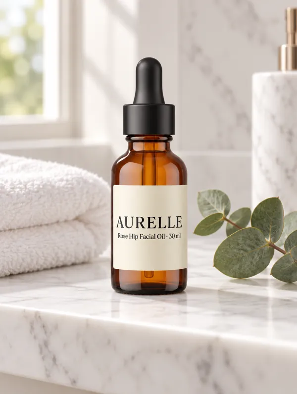 Facial oil bottle scene, generated by GPT Image 2.5