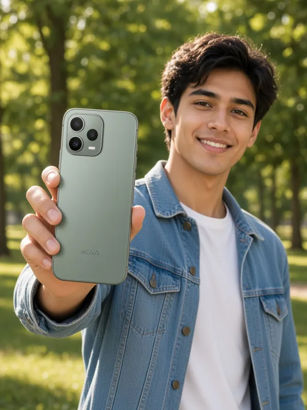Smartphone with a person, generated by Grok Image 2.0