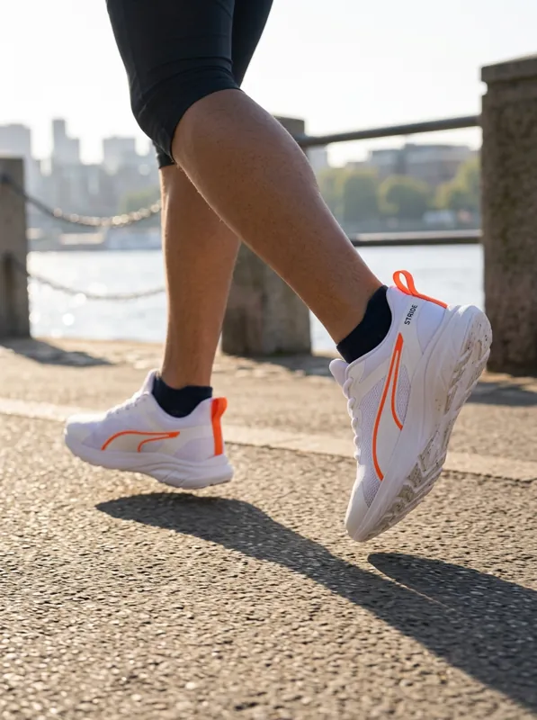 Running shoe with a person, generated by Nano Banana 2.1